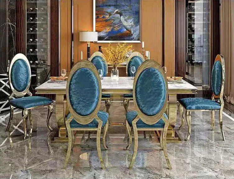 ZANORIA™ Elite Gold Structure Dining Set by PurelyhomeDeco