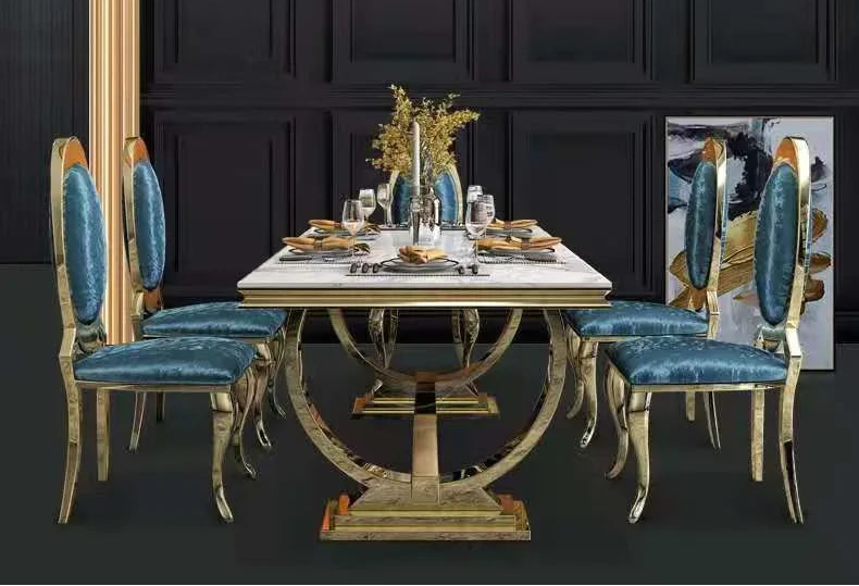 ZANORIA™ Elite Gold Structure Dining Set by PurelyhomeDeco