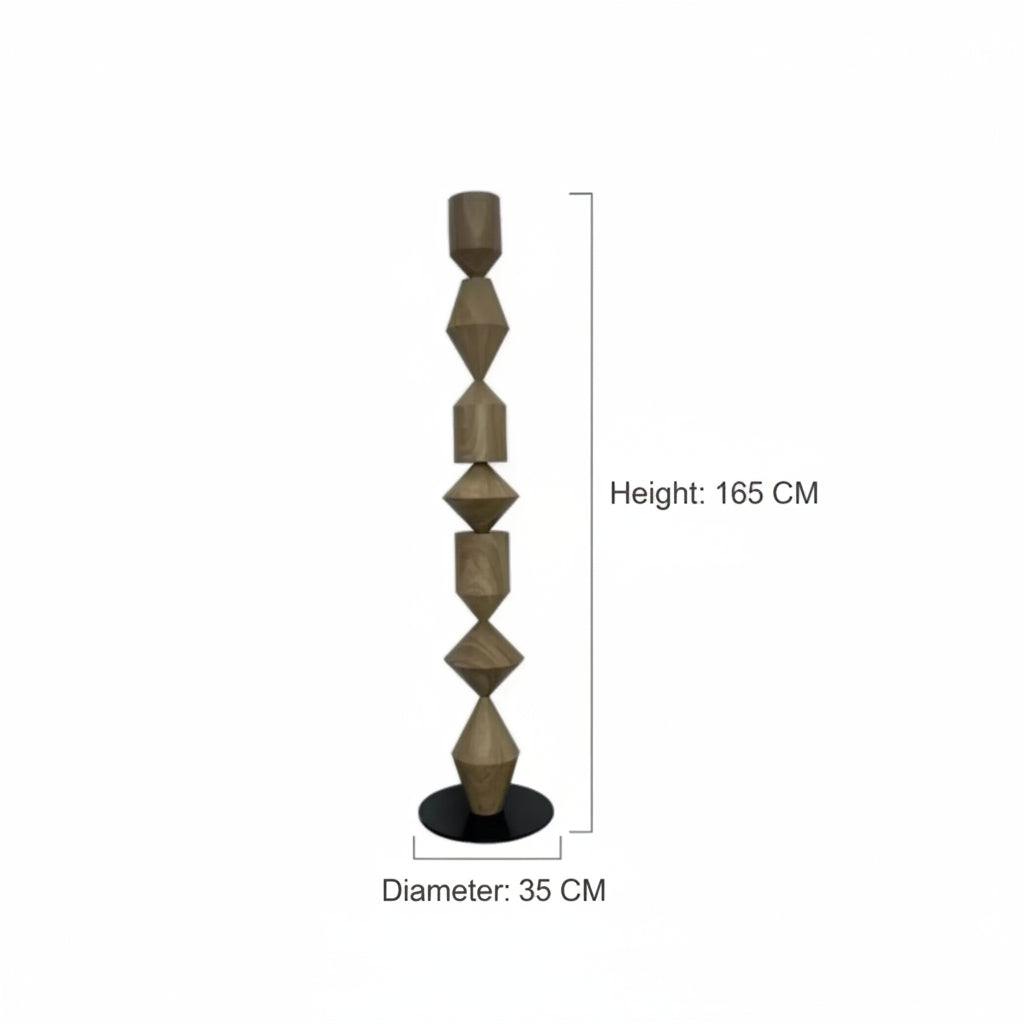 Decorative column with geometric design on a white background
