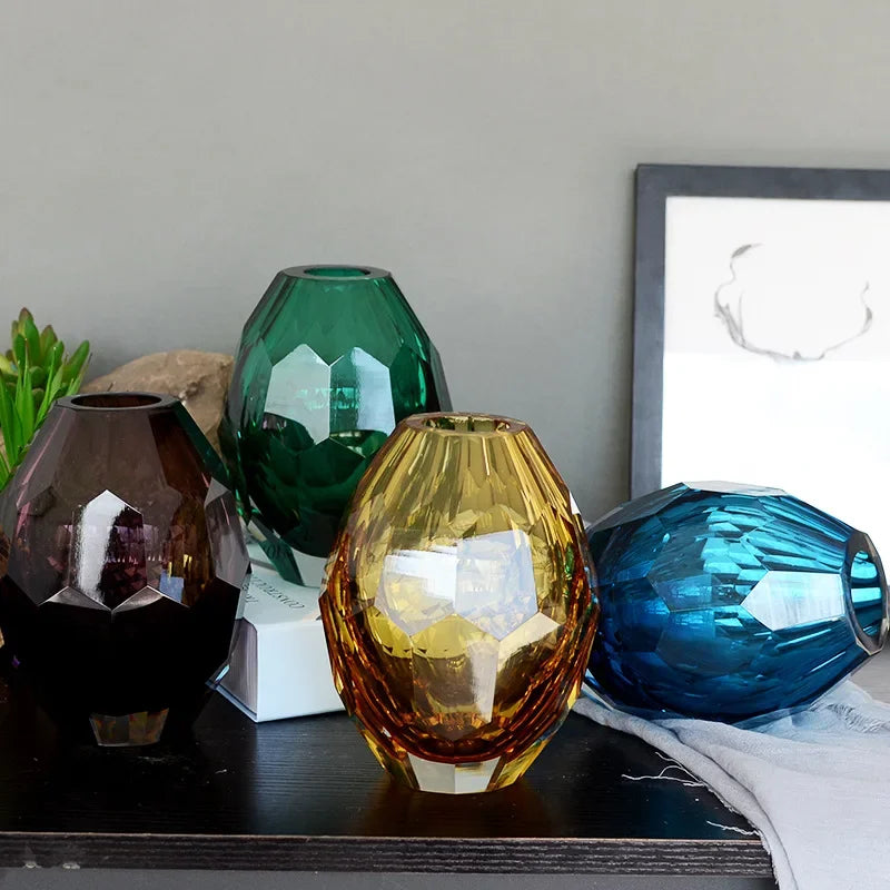 Luxe Angular Glass Vase by PurelyhomeDeco