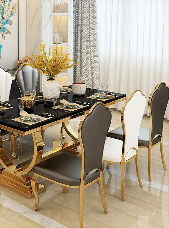 ZANORIA™ Elite Gold Structure Dining Set by PurelyhomeDeco