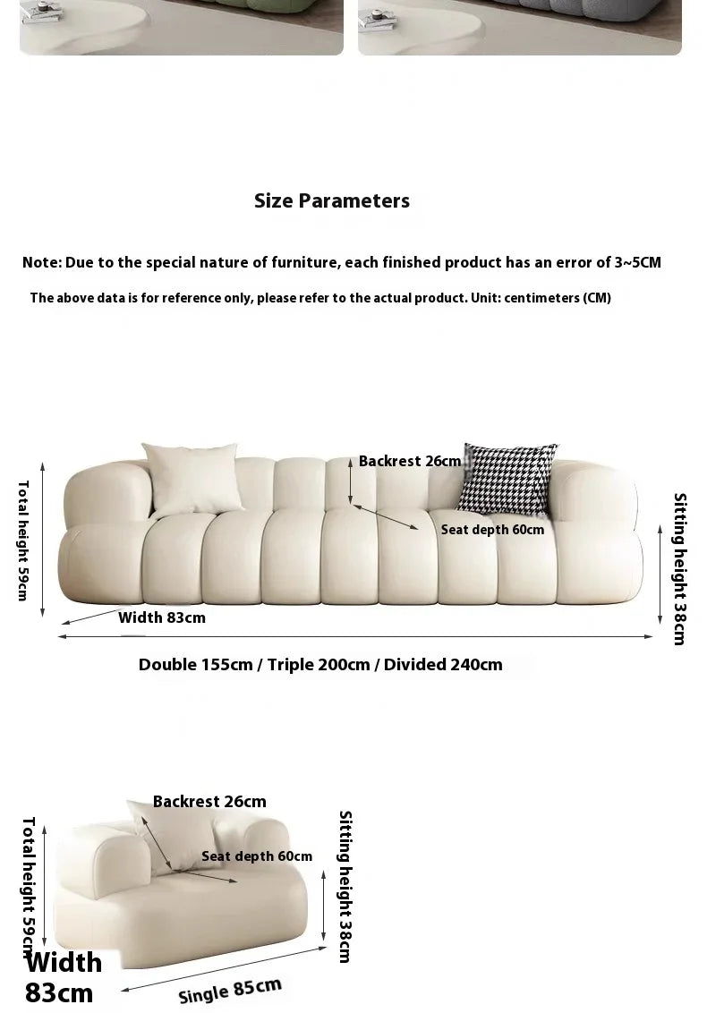 ARCELIA BLANC™ Velvet Cloud Couch | Deep Seat Designer Sofa by PurelyhomeDeco
