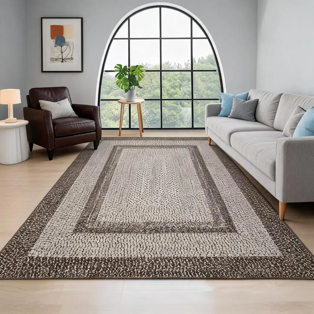 8X10FT Boho Braided Carpets for Living Room Large Area Rugs Home Decor Non Shedding Carpet Moroccan Bedroom Beside Floor Mat Luxury by PurelyhomeDeco