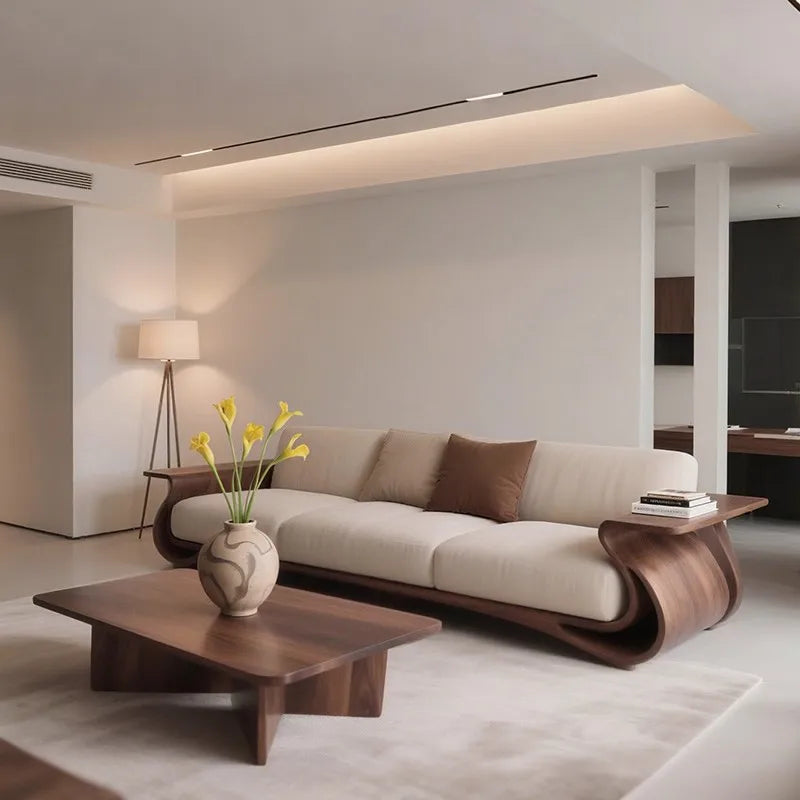 HeritageLounge™ Oversized Wooden Sofa – Vintage Luxury Living Room Couch for Elegant Modern Spaces by PurelyhomeDeco