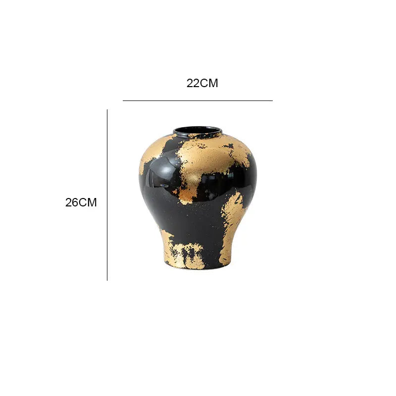 Aurelia Foil – Gold-Plated Porcelain Decorative Vase | Luxury Table Accent by PurelyhomeDeco