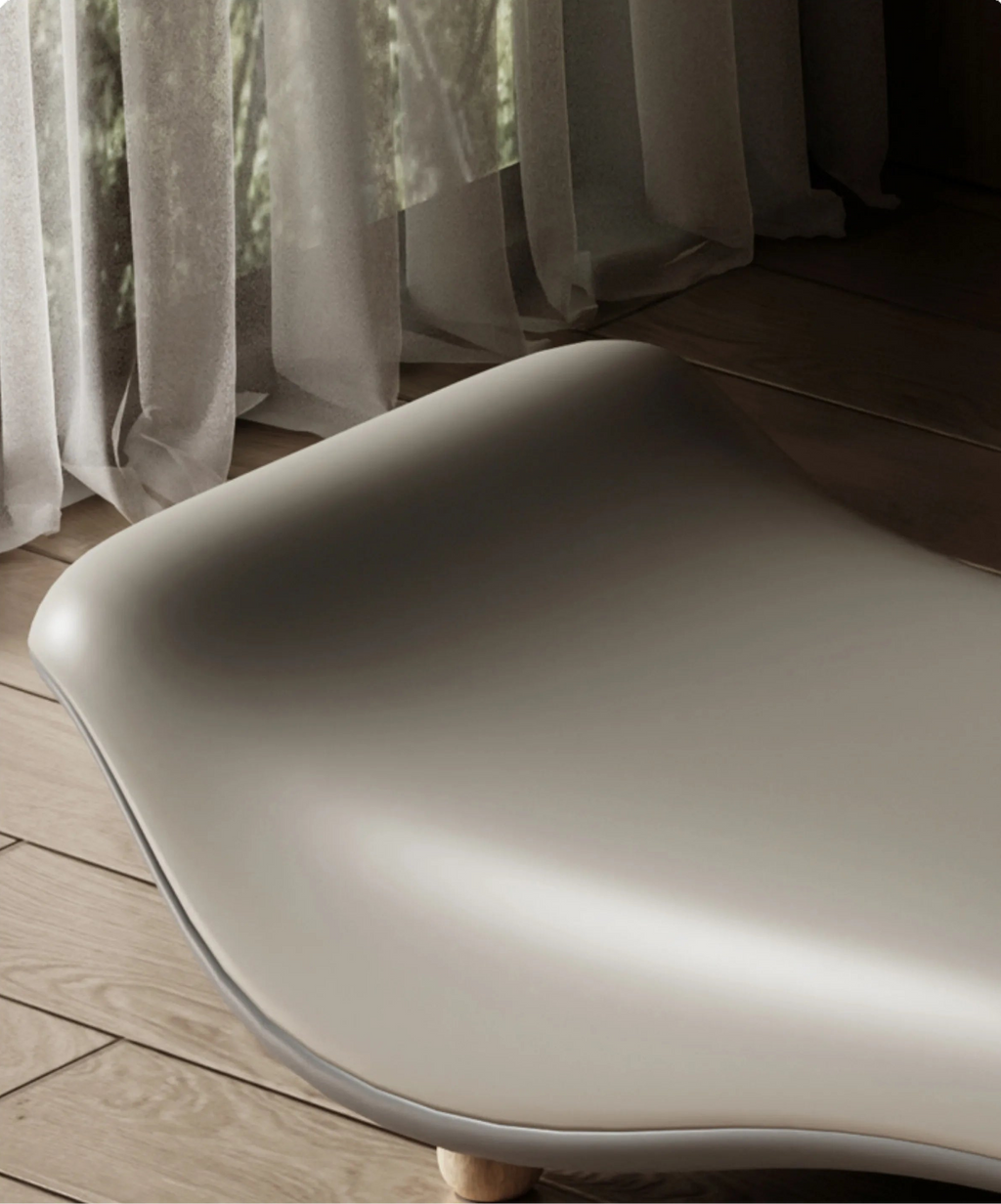 Modern chair with a neutral color palette in a minimalistic setting