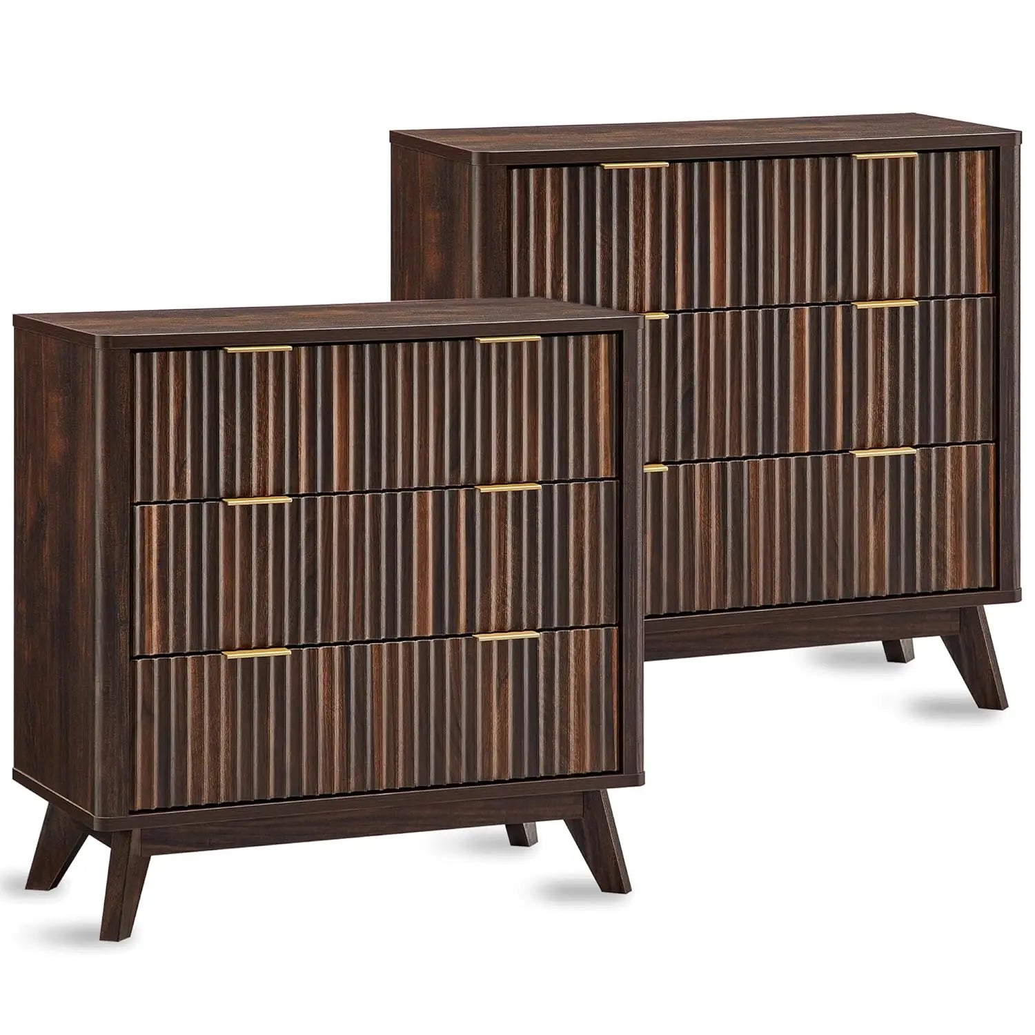 Elysian Customizable Fluted Nightstands Set of 2 by PurelyhomeDeco