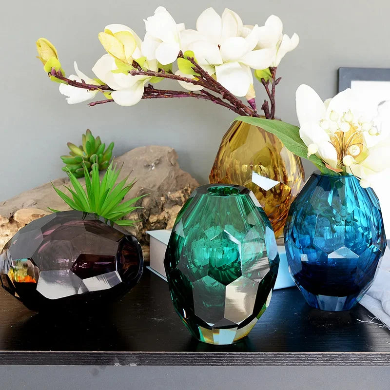 Luxe Angular Glass Vase by PurelyhomeDeco