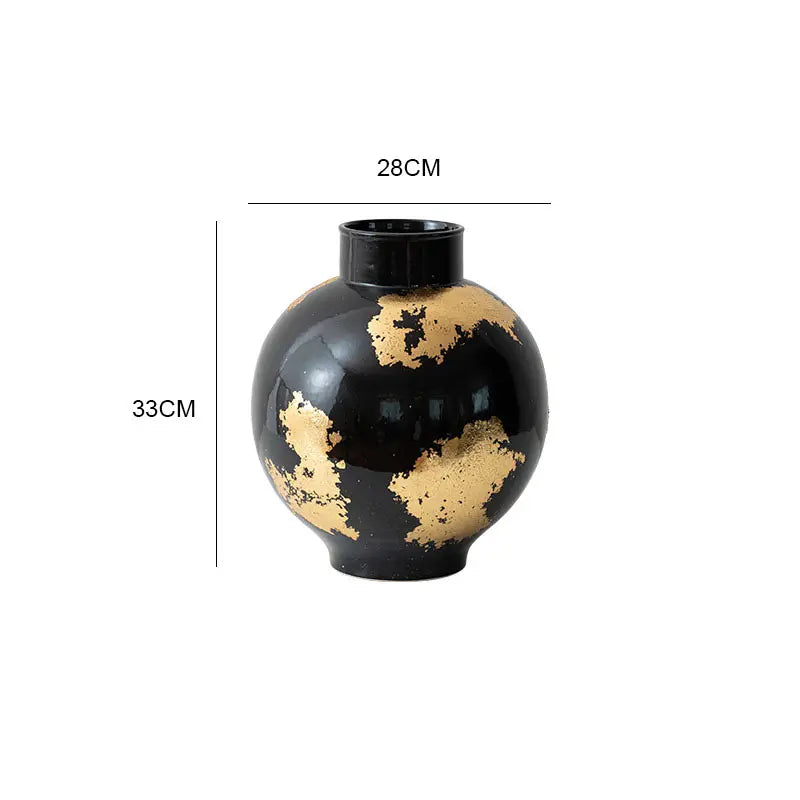 Aurelia Foil – Gold-Plated Porcelain Decorative Vase | Luxury Table Accent by PurelyhomeDeco
