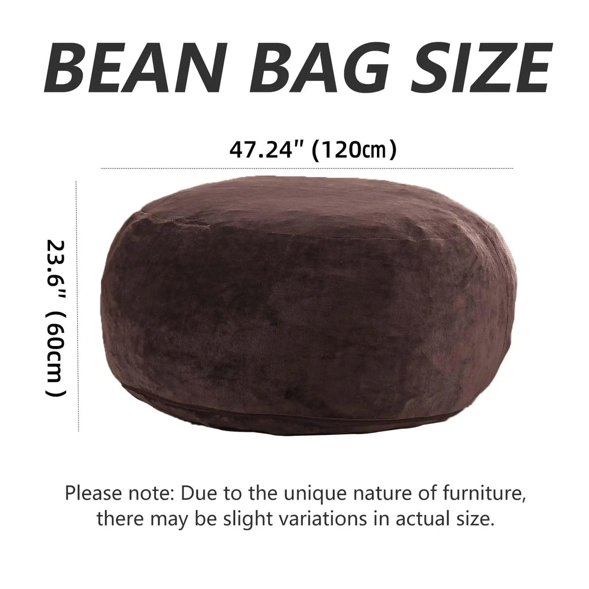 100CM×100CM×60CM, adult beanbag chair with padded beanbag inside, memory foam chair, soft flannel washable cover, ideal reading seat for bedrooms and dorms. by PurelyhomeDeco