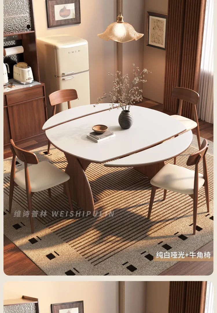 Modern Wood Design Dining Table 6 Person Luxury Extendable Round Dining Table Restaurant Nordic Mesas De Comedor Furniture Home by PurelyhomeDeco