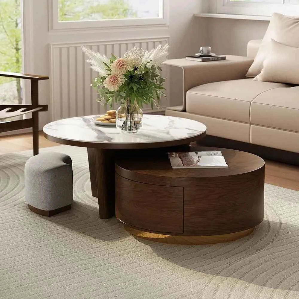 Walnara™ Marble Coffee Table Ensemble by PurelyhomeDeco