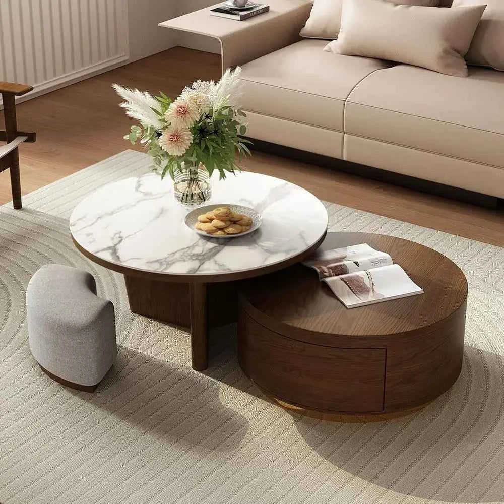 Walnara™ Marble Coffee Table Ensemble by PurelyhomeDeco