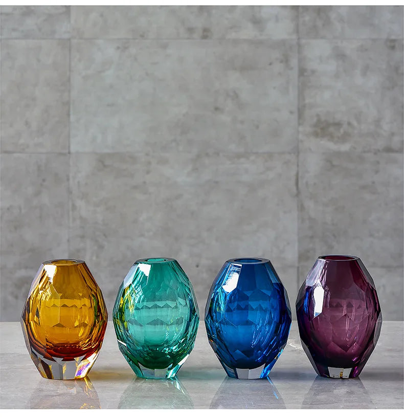 Luxe Angular Glass Vase by PurelyhomeDeco