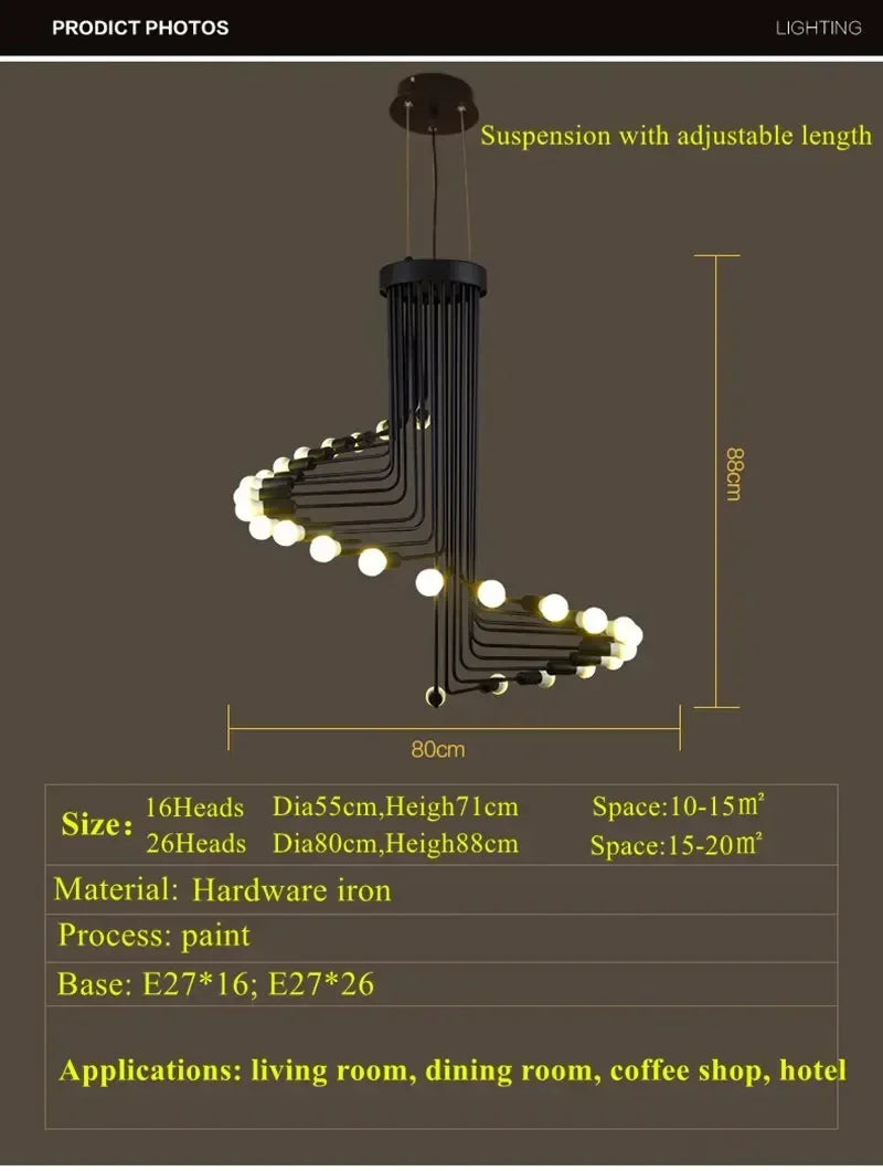 NoirSpira™ Nordic Chandelier by PurelyhomeDeco
