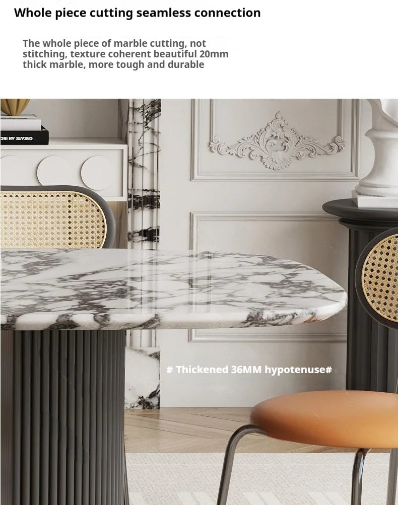 MAISONÉA™ French Cream Marble Dining Table by PurelyhomeDeco