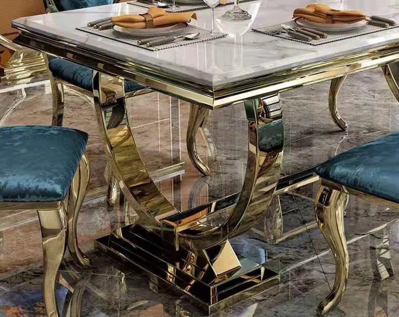 ZANORIA™ Elite Gold Structure Dining Set by PurelyhomeDeco