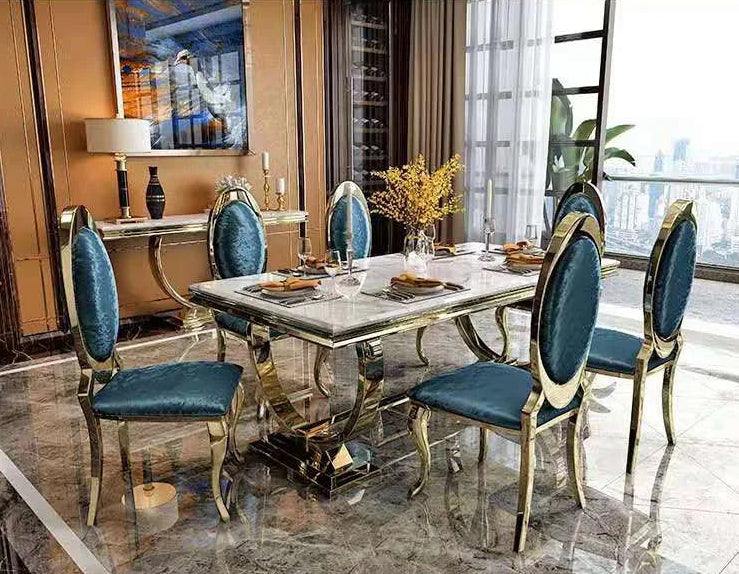 ZANORIA™ Elite Gold Structure Dining Set by PurelyhomeDeco