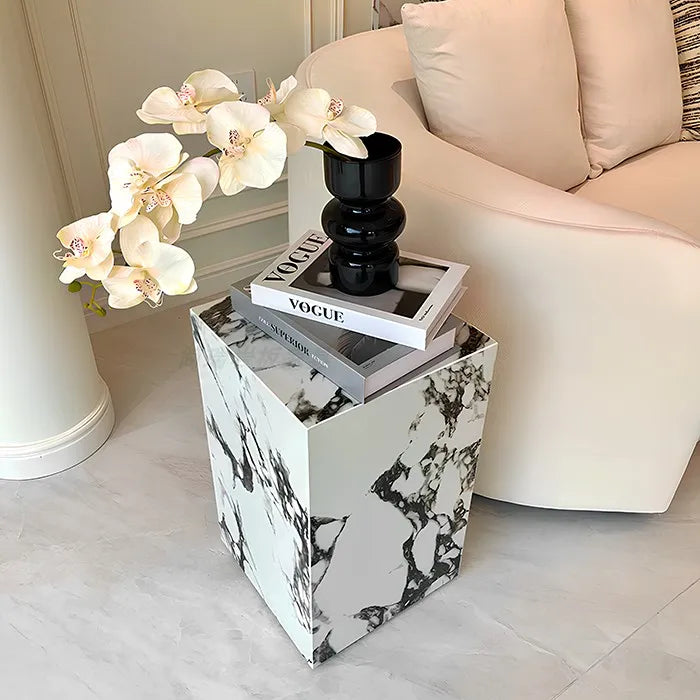 Linea Bulgari Edge Rock Slab Corner Table by PurelyhomeDeco