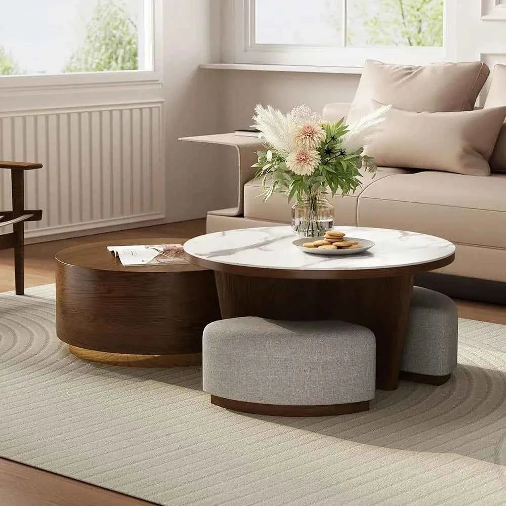 Walnara™ Marble Coffee Table Ensemble by PurelyhomeDeco