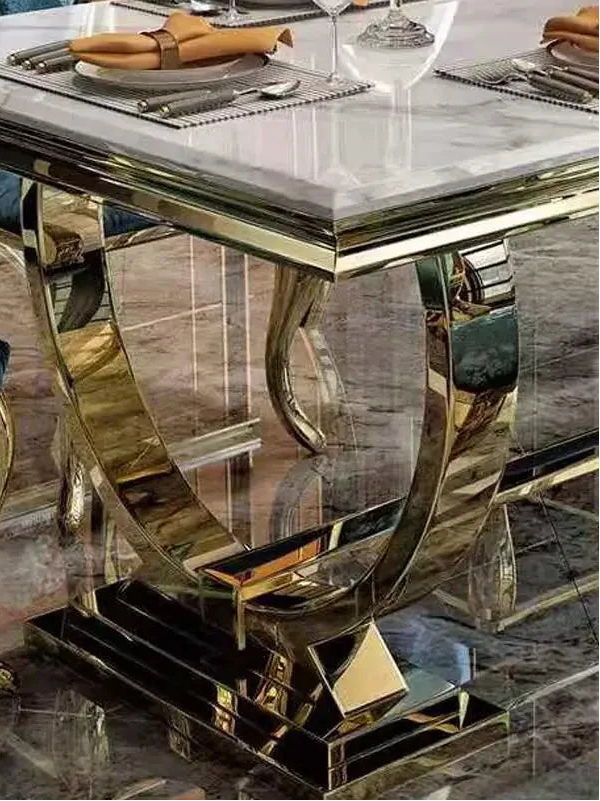 ZANORIA™ Elite Gold Structure Dining Set by PurelyhomeDeco