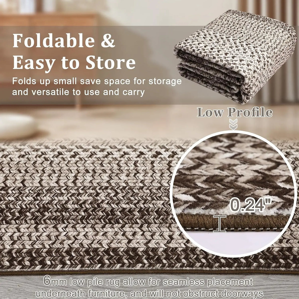 8X10FT Boho Braided Carpets for Living Room Large Area Rugs Home Decor Non Shedding Carpet Moroccan Bedroom Beside Floor Mat Luxury by PurelyhomeDeco