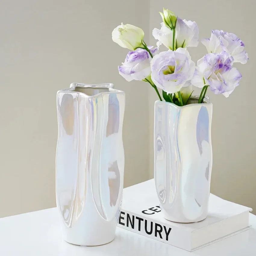 Silver Lumen Vase by PurelyhomeDeco