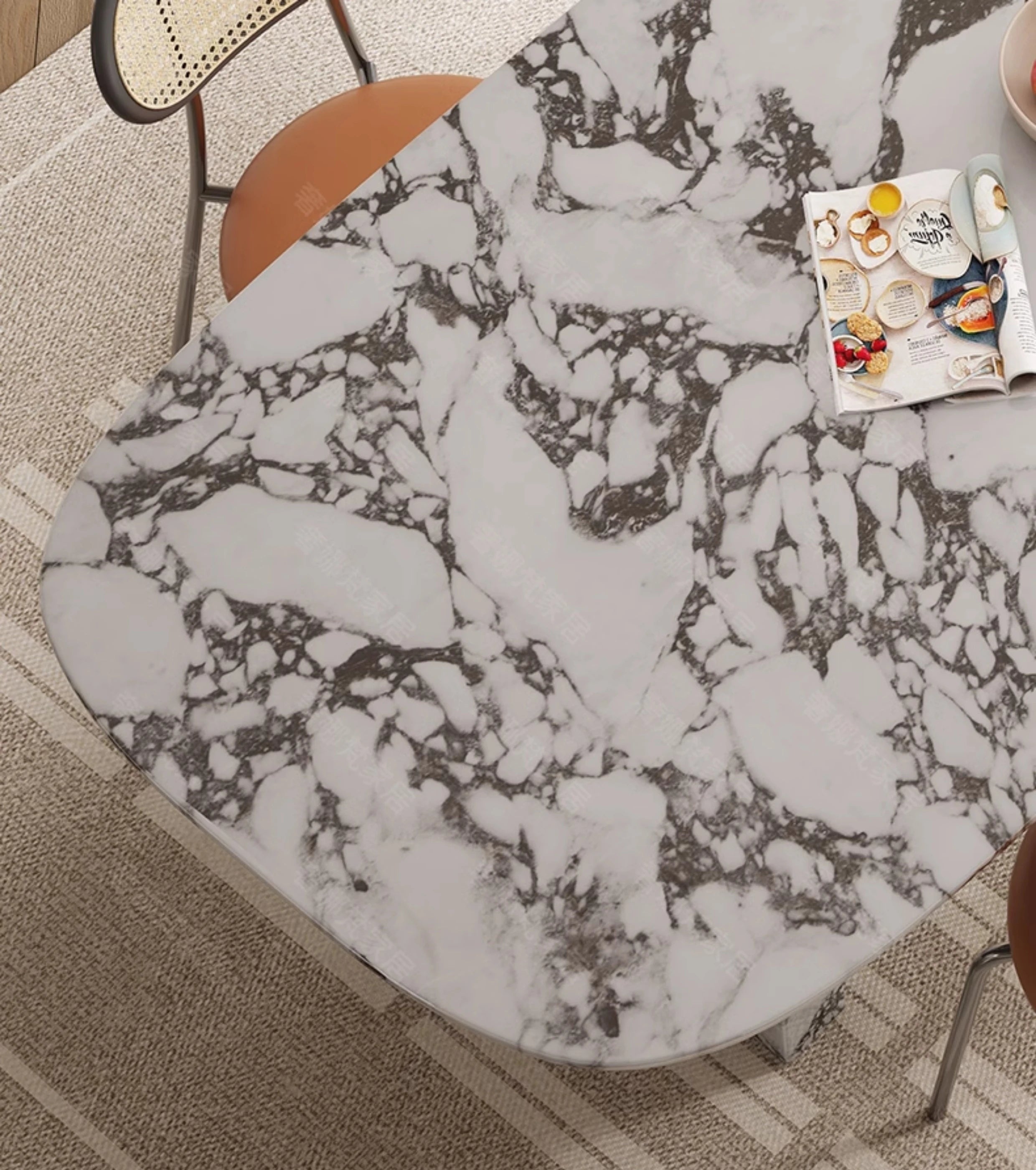 MAISONÉA™ French Cream Marble Dining Table by PurelyhomeDeco