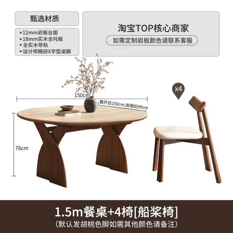 Modern Wood Design Dining Table 6 Person Luxury Extendable Round Dining Table Restaurant Nordic Mesas De Comedor Furniture Home by PurelyhomeDeco