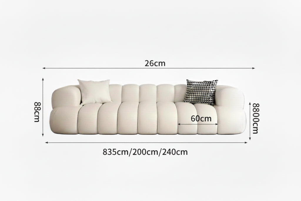 ARCELIA BLANC™ Velvet Cloud Couch | Deep Seat Designer Sofa by PurelyhomeDeco