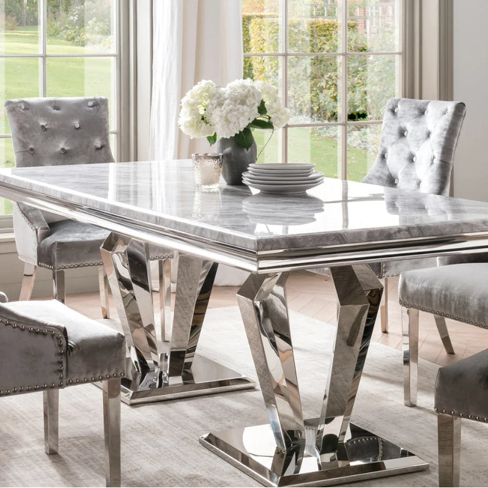 GRÉVÉRA™Grey Marble Dining Table Set by PurelyhomeDeco