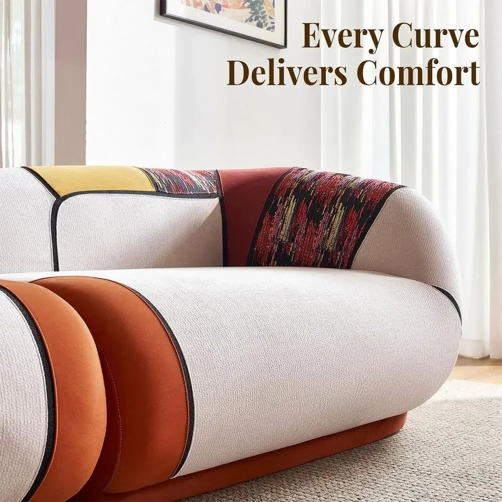 102" Oversized ern Curved Soa, 4-Seat Chenille Couch or Living Room Aparent, Minimalist BonelSectional loor Lounge Couches with by PurelyhomeDeco