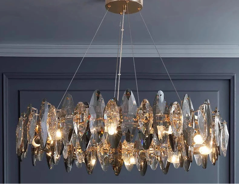 CrystalÉlan™ Modern Luxury Crystal Pendant Chandelier – Elegant Hanging Light for Living Room, Dining & Bedroom by PurelyhomeDeco
