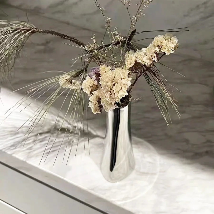 Silver Poise Vase by PurelyhomeDeco
