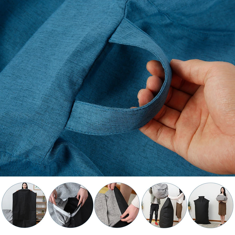 Lazy Seat Chair Sofa Cover Large Bean Bag Couch Soft Fluffy Breathable Adult Child Tatami Living Room Decorative without Filler by PurelyhomeDeco