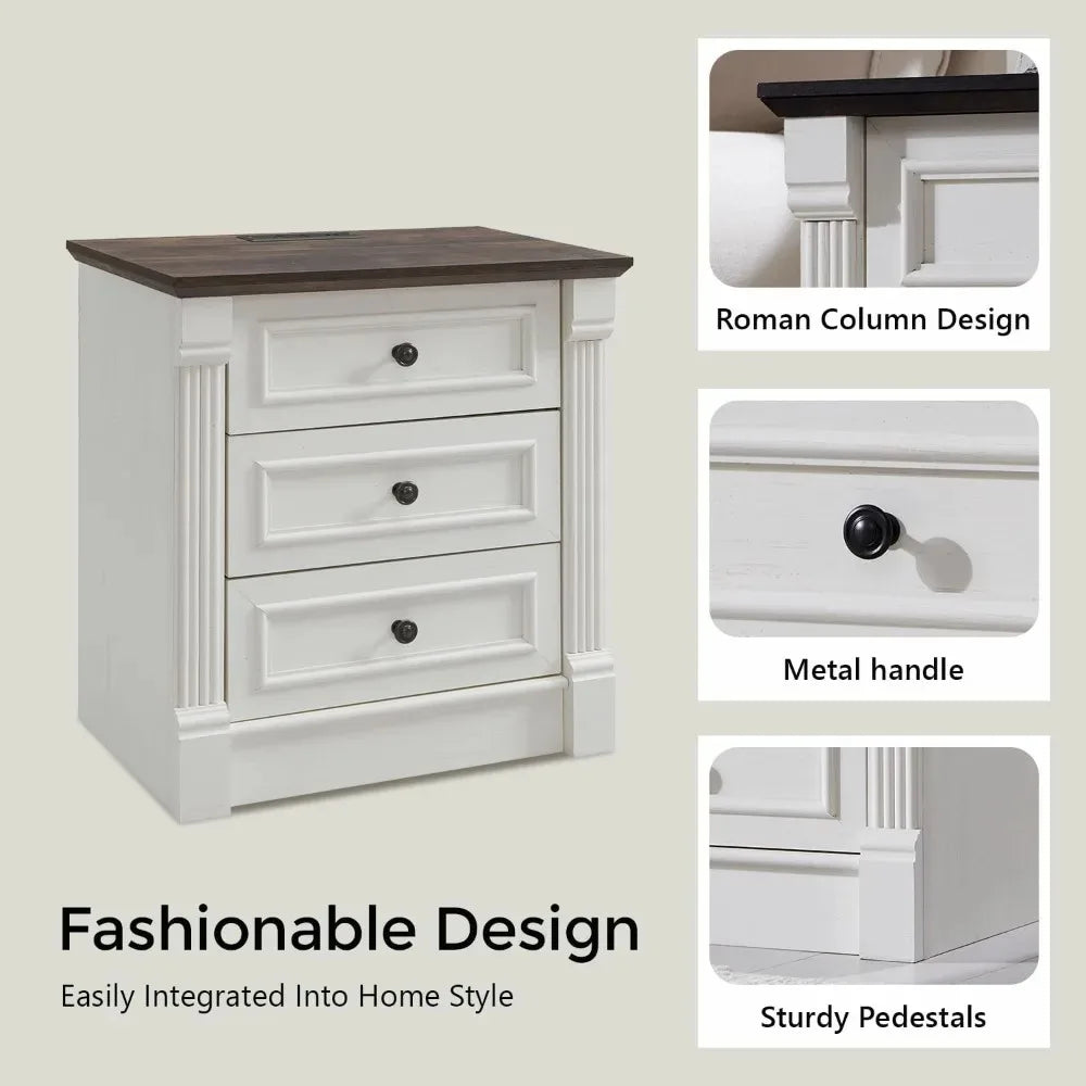 HAVENFORD Roman Column Bedside Table Duo by PurelyhomeDeco