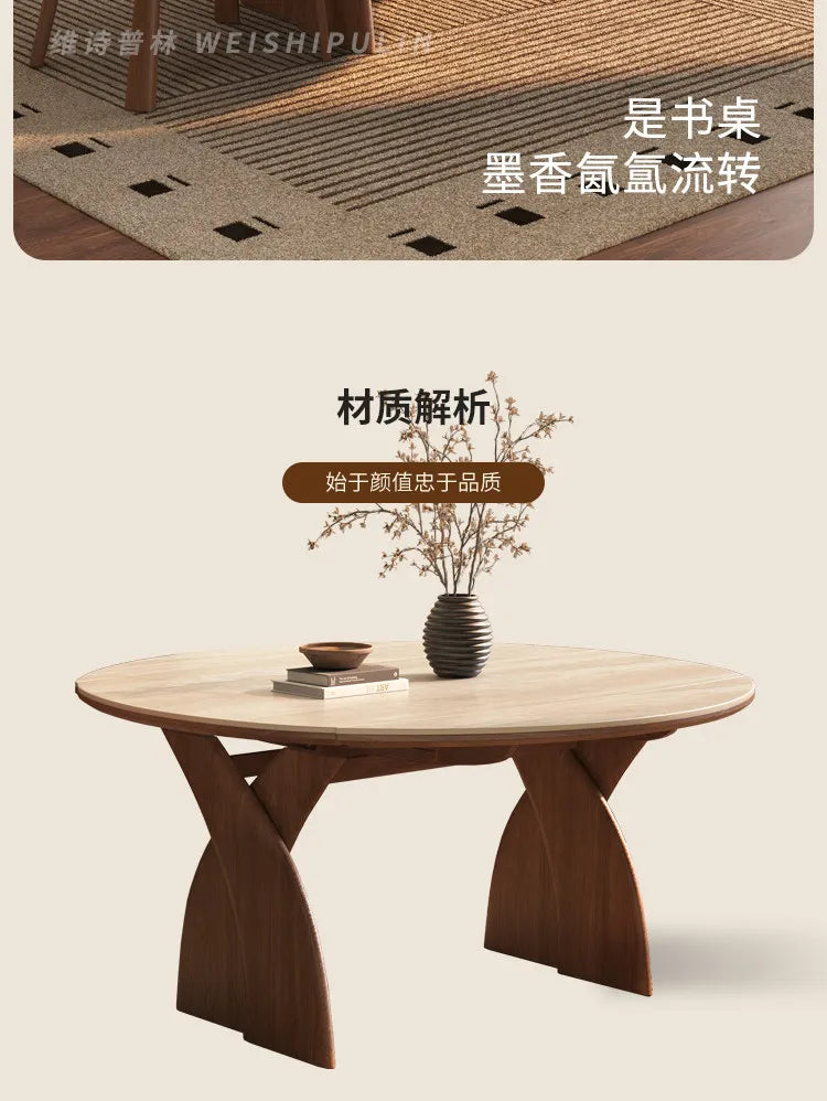 Modern Wood Design Dining Table 6 Person Luxury Extendable Round Dining Table Restaurant Nordic Mesas De Comedor Furniture Home by PurelyhomeDeco
