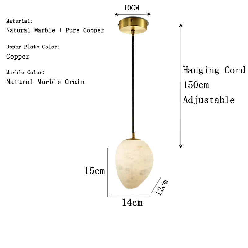 Siberia MarbleAura™ LED Chandelier – Luxury Natural Marble Hanging Light for Living Room & Modern Interiors by PurelyhomeDeco