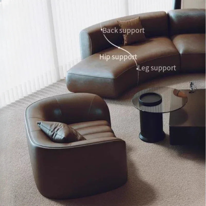ArcForma™ Semi-Circular U-Shape Designer Sofa – Modern Sculptural Wood Lounge Daybed for Living Room & Bedroom by PurelyhomeDeco