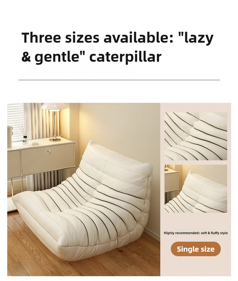 Caterpillar Lazy Sofa Living Room Leisure Balcony Tatami Lounge Chair Single Sofa Chair Bedroom Double Leisure Sofa Chair by PurelyhomeDeco
