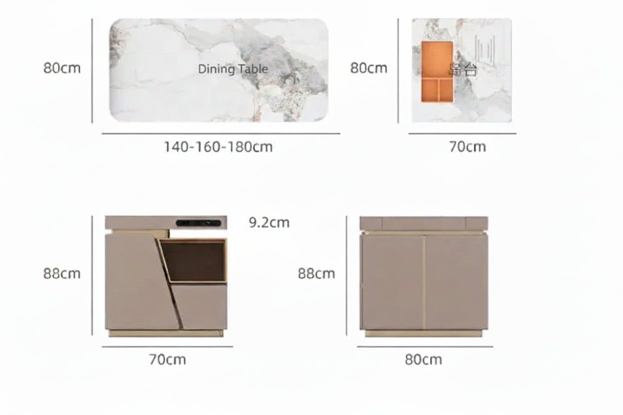 DESORA™ Designer Marble Dining Set by PurelyhomeDeco
