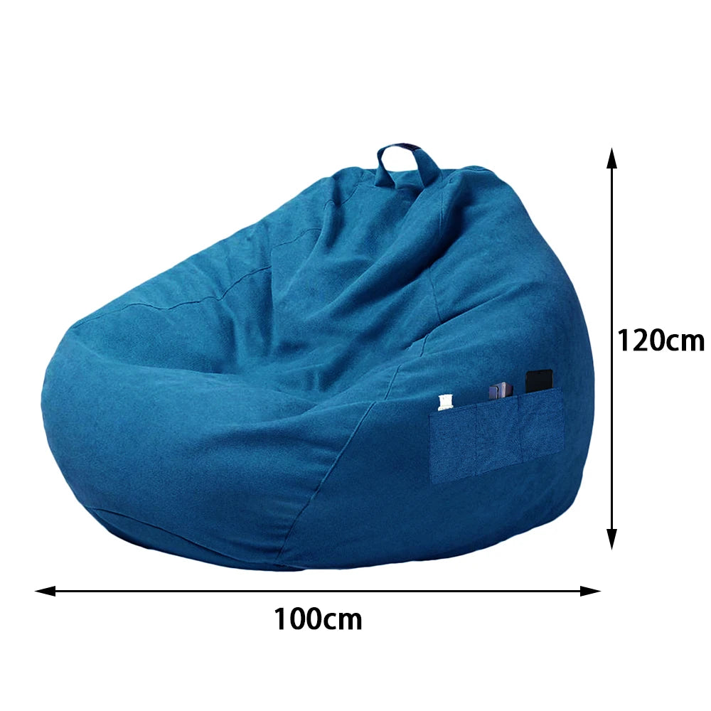 Lazy Seat Chair Sofa Cover Large Bean Bag Couch Soft Fluffy Breathable Adult Child Tatami Living Room Decorative without Filler by PurelyhomeDeco