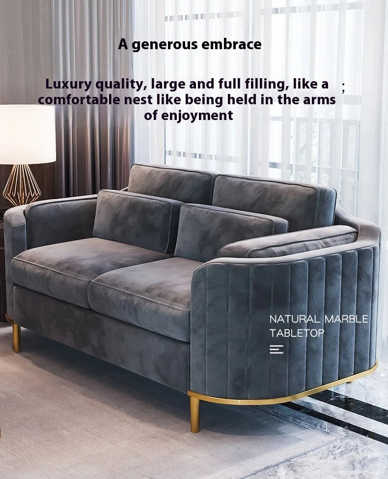 VerdeLuxe Modern L Shaped Sofa With Wood Frame And Composite Fabric by PurelyhomeDeco