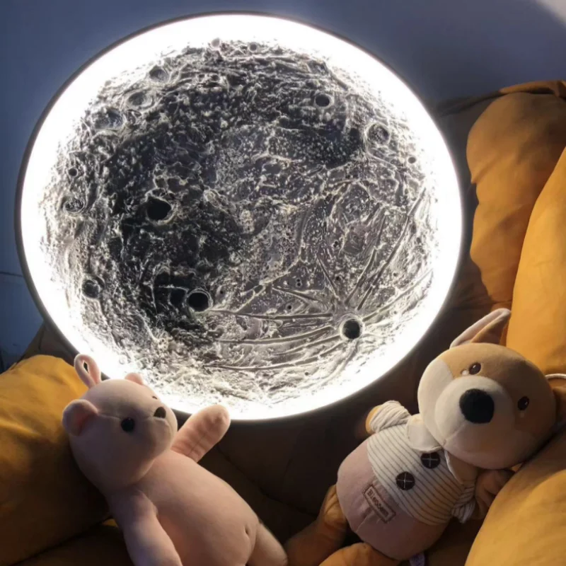 Modern Crater 3D Moon Wall Lamp – Luxury Round Relief LED Mural Light with 3-Color Lighting for Home Decoration by PurelyhomeDeco