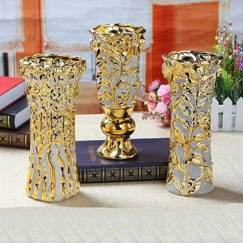 Aurelia Gold Porcelain Vase by PurelyhomeDeco