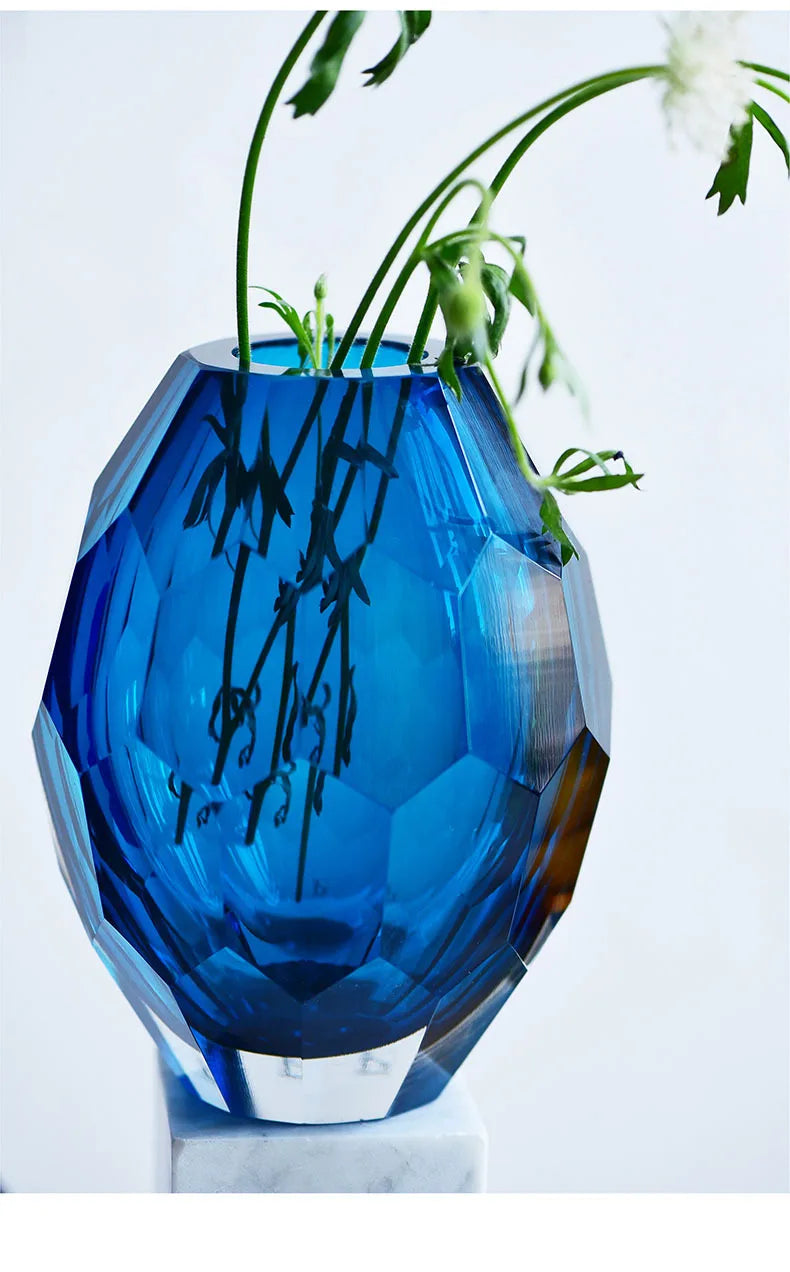 Luxe Angular Glass Vase by PurelyhomeDeco