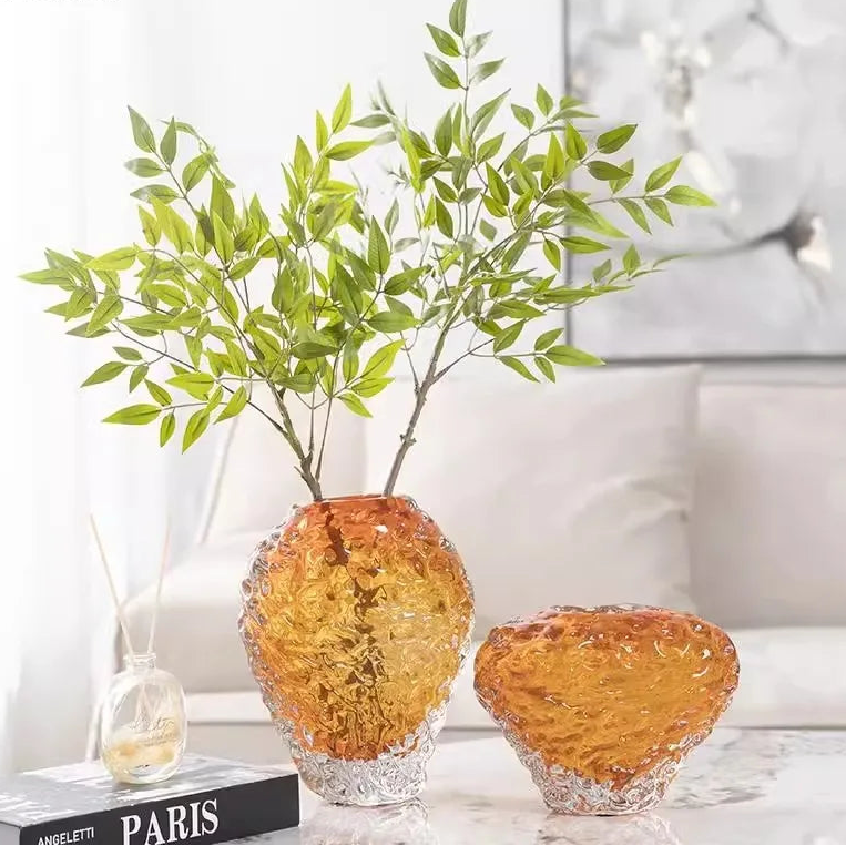 Amber Ripple Vase by PurelyhomeDeco