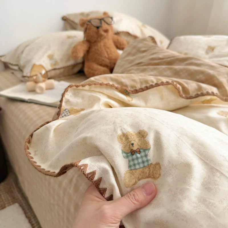 PrairieLuxe™ INS American Countryside Pure Cotton Bedding Set – Double-Layer Yarn Soft Luxury Bed Linens by PurelyhomeDeco