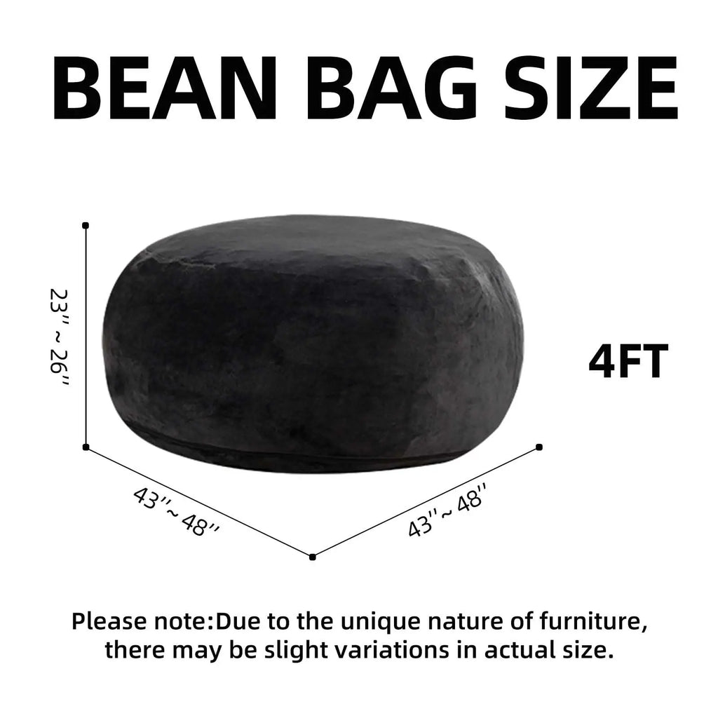 100CM×100CM×60CM, adult beanbag chair with padded beanbag inside, memory foam chair, soft flannel washable cover, ideal reading seat for bedrooms and dorms. by PurelyhomeDeco