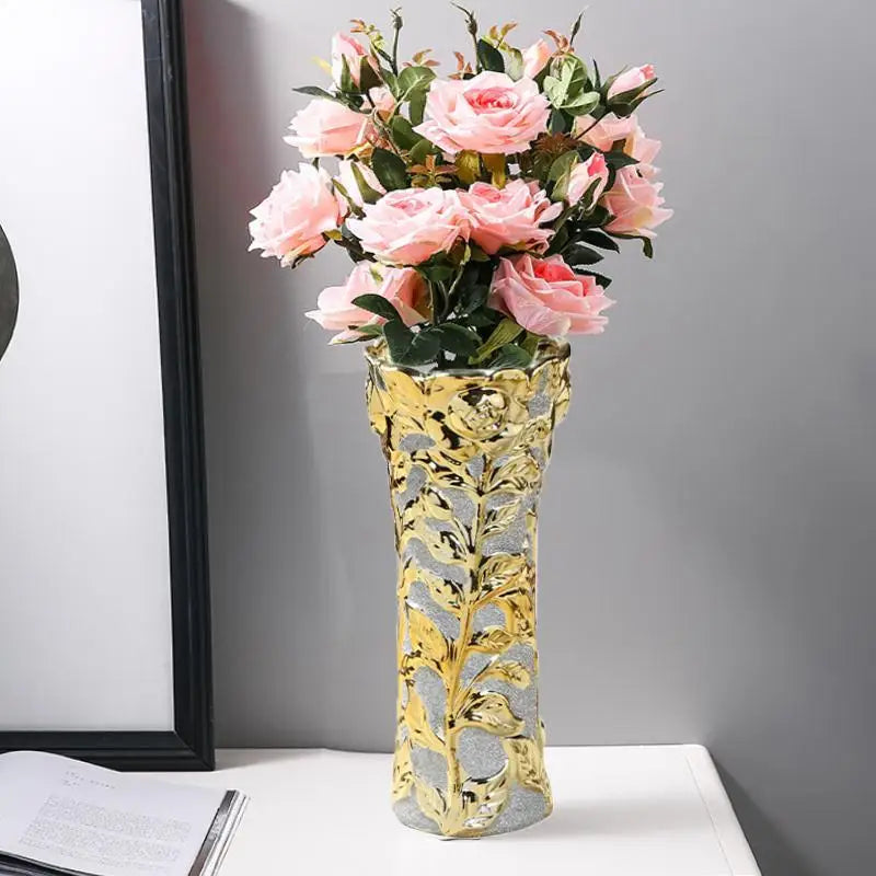 Aurelia Gold Porcelain Vase by PurelyhomeDeco